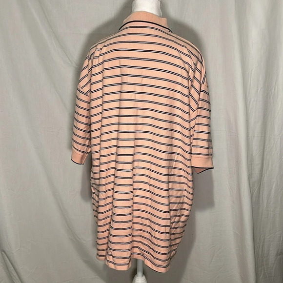 mens pink blue & white striped xxl Ivy Crew Classics short sleeve polo shirt - Picture 2 of 4